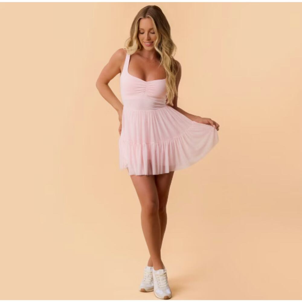 Blogilates Women's Sweetheart Ballerina Dress Medium NWT- Light Pink